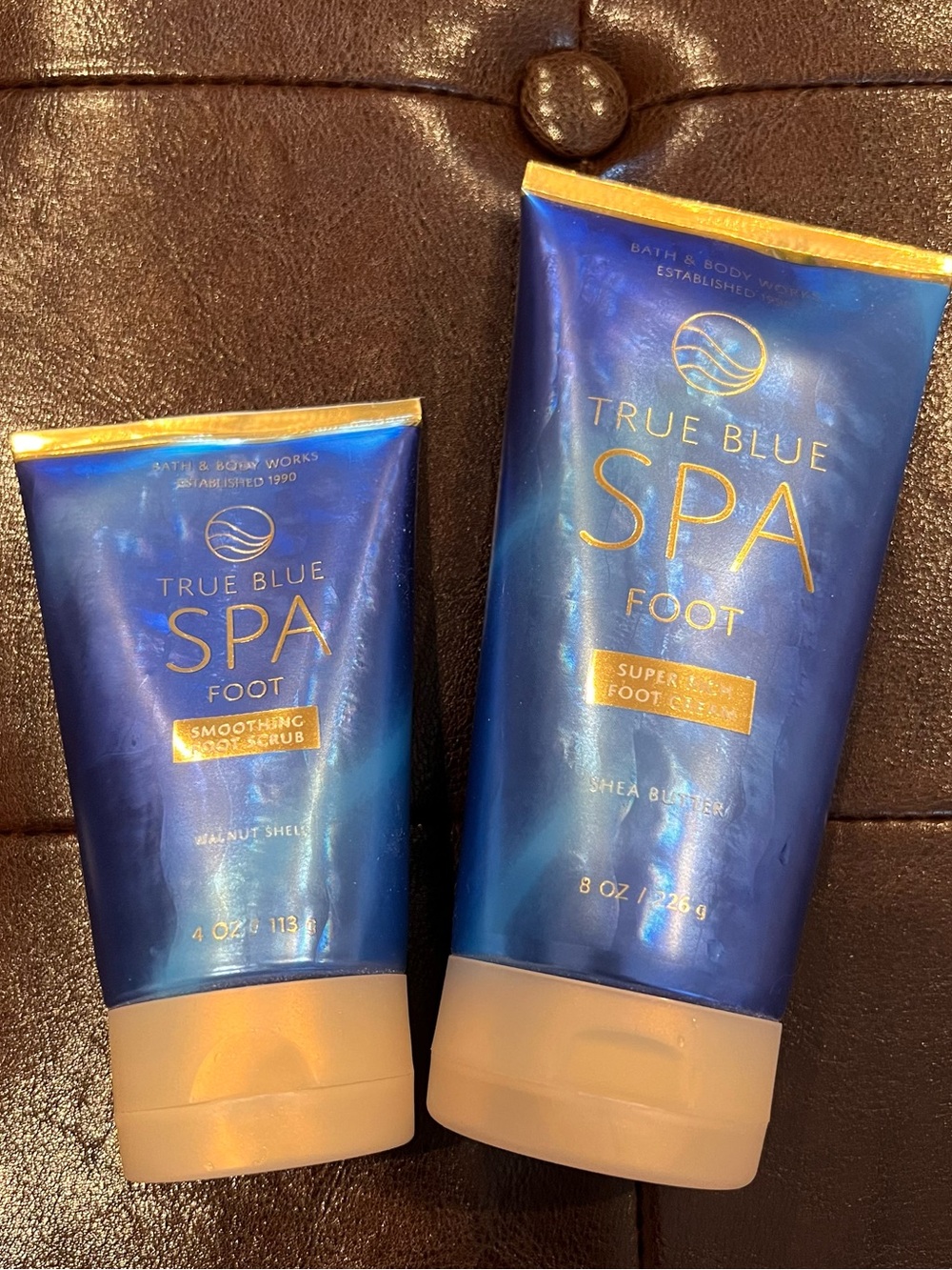 Bath & Body Works True Blue Spa Foot Care Scrub and Foot Cream Set - New